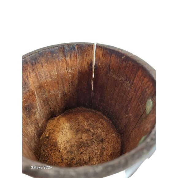 Vintage Wood Spice Container, Tea Canister With Lid & Sedatole Sharp & Dohme Ad - Picture 10 of 13